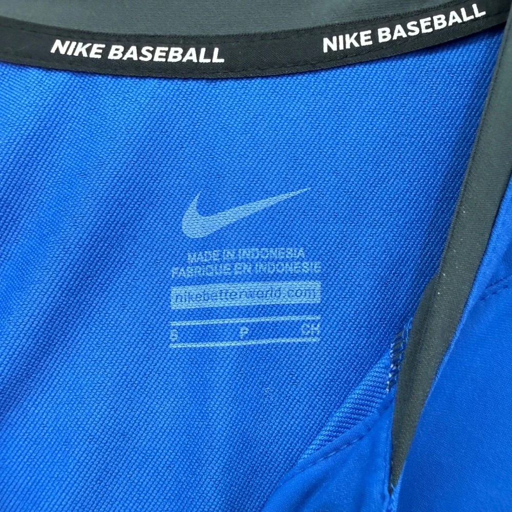 Nike Baseball Pullover Mens Small Blue Short Sleeve Snap Henley Training